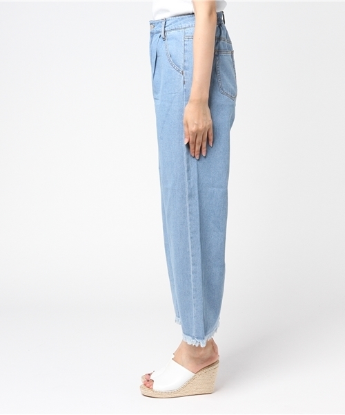 WEGO（ウィゴー）の「WEGO/フリンジデニムワイドパンツ（デニムパンツ・レディース・ライトインディゴブルー/インディゴブルー/ダークインディゴブルー・MEDIUM/LARGE）」の20枚目の写真
