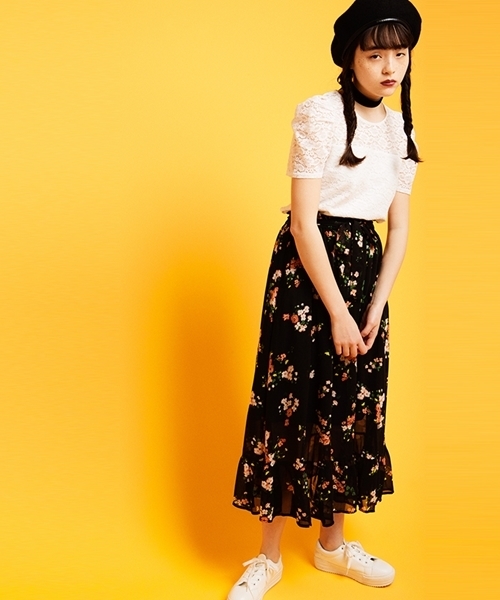 WEGO（ウィゴー）の「WEGO/パフスリーブレースカットソー（Tシャツ/カットソー・レディース・オフホワイト/ブラック/カーキ/ワイン・FREE）」の13枚目の写真