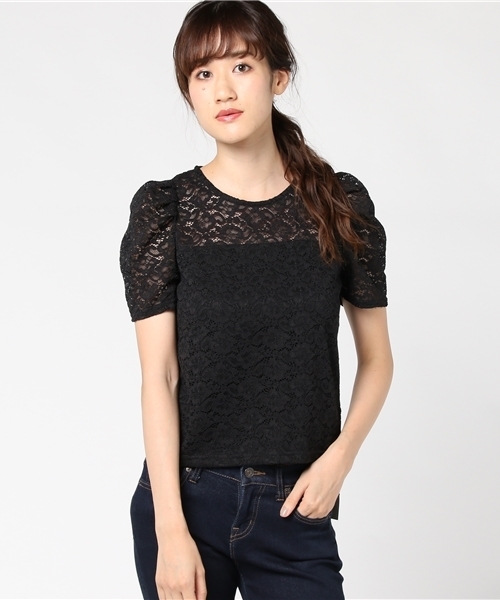 WEGO（ウィゴー）の「WEGO/パフスリーブレースカットソー（Tシャツ/カットソー・レディース・オフホワイト/ブラック/カーキ/ワイン・FREE）」の18枚目の写真