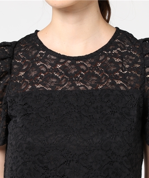 WEGO（ウィゴー）の「WEGO/パフスリーブレースカットソー（Tシャツ/カットソー・レディース・オフホワイト/ブラック/カーキ/ワイン・FREE）」の8枚目の写真