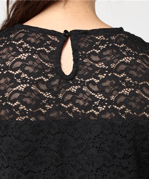 WEGO（ウィゴー）の「WEGO/パフスリーブレースカットソー（Tシャツ/カットソー・レディース・オフホワイト/ブラック/カーキ/ワイン・FREE）」の9枚目の写真