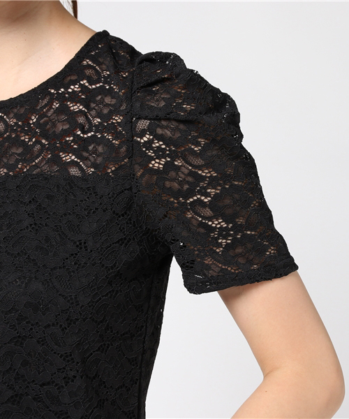 WEGO（ウィゴー）の「WEGO/パフスリーブレースカットソー（Tシャツ/カットソー・レディース・オフホワイト/ブラック/カーキ/ワイン・FREE）」の10枚目の写真