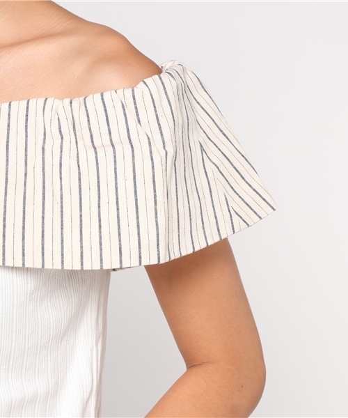 MOUSSY（マウジー）の「WIDE COLLAR OFF SHOULDER TOP（タンクトップ・レディース・ホワイト系その他/ライトブラウン/ブラック・FREE）」の8枚目の写真