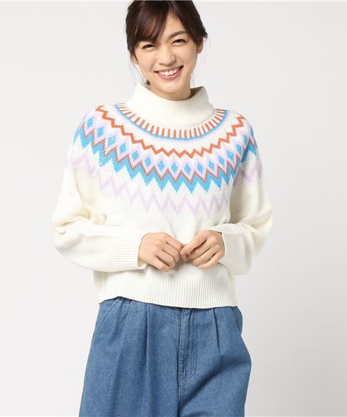 WEGO(ウィゴー)の「WEGO/ノルディックニット(ニット/セーター・レディース・オフホワイト/ブラウン/パープル・FREE)」の19枚目の写真