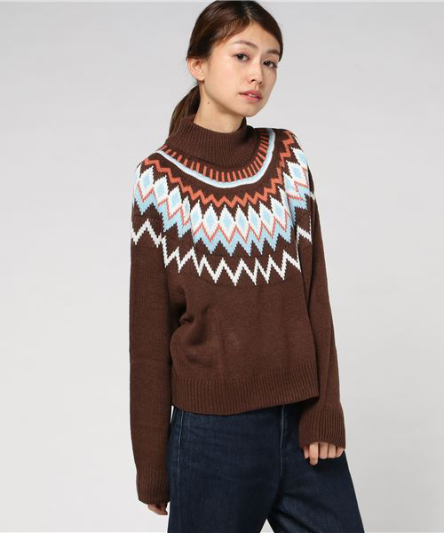 WEGO(ウィゴー)の「WEGO/ノルディックニット(ニット/セーター・レディース・オフホワイト/ブラウン/パープル・FREE)」の15枚目の写真