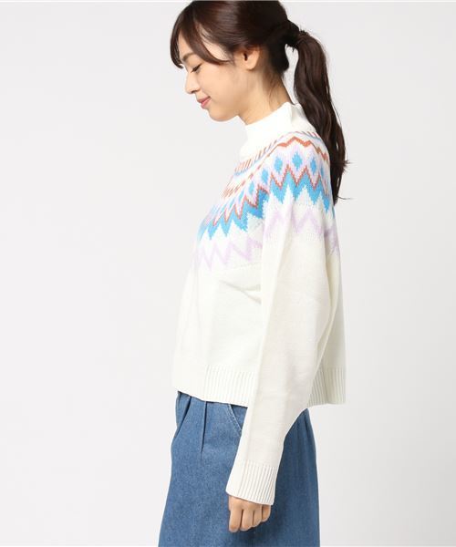 WEGO(ウィゴー)の「WEGO/ノルディックニット(ニット/セーター・レディース・オフホワイト/ブラウン/パープル・FREE)」の10枚目の写真