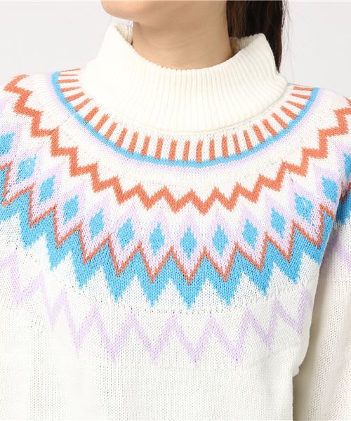 WEGO(ウィゴー)の「WEGO/ノルディックニット(ニット/セーター・レディース・オフホワイト/ブラウン/パープル・FREE)」の9枚目の写真