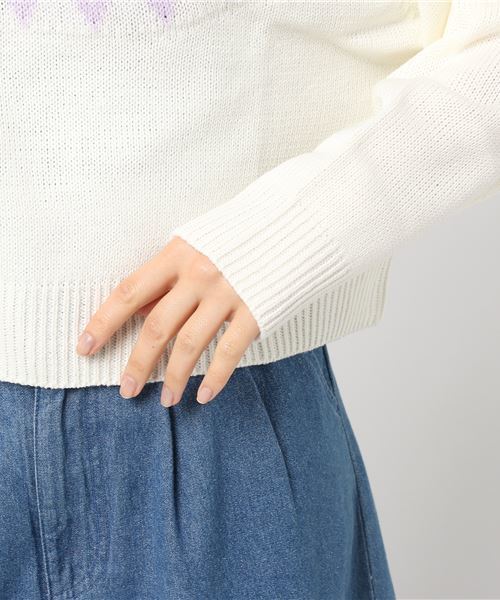 WEGO(ウィゴー)の「WEGO/ノルディックニット(ニット/セーター・レディース・オフホワイト/ブラウン/パープル・FREE)」の5枚目の写真