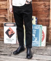MR.OLIVE | SUPER STRETCH BLACK OVERDYED DENIM / WIDE TAPERED ANKLE CUT PANTS(デニムパンツ)