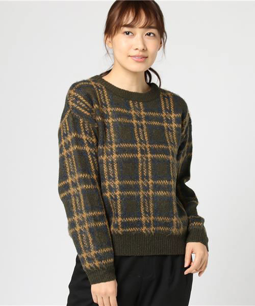 Samansa Mos2（サマンサ モスモス）の「チェックジャガードニットプル