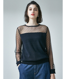 MYSELF ABAHOUSE | 【WEB限定】ドットチュールコンビニットプルオーバー(ニット/セーター)