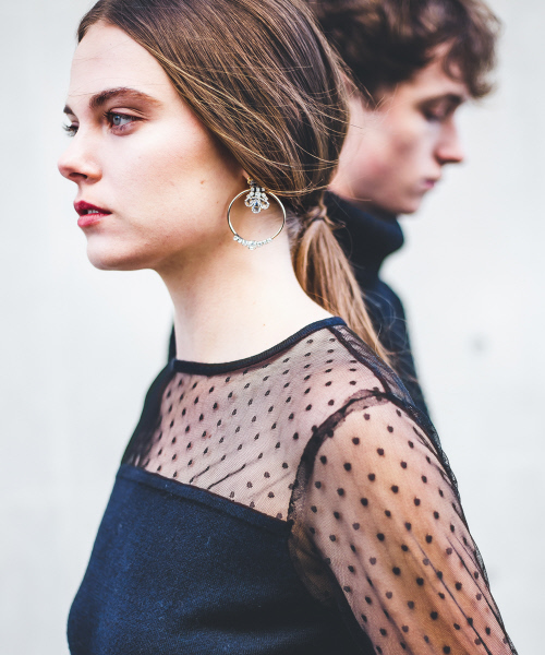 MYSELF ABAHOUSE（マイセルフアバハウス）の「【WEB限定】ドットチュールコンビニットプルオーバー（ニット/セーター・レディース・ブラック/ネイビー・SMALL/MEDIUM）」の16枚目の写真