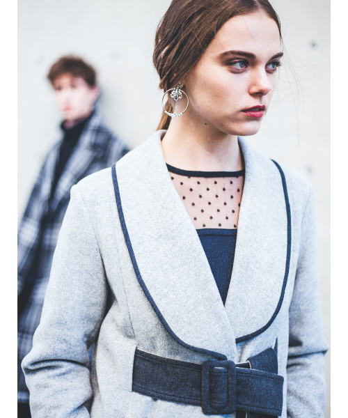 MYSELF ABAHOUSE（マイセルフアバハウス）の「【WEB限定】ドットチュールコンビニットプルオーバー（ニット/セーター・レディース・ブラック/ネイビー・SMALL/MEDIUM）」の14枚目の写真