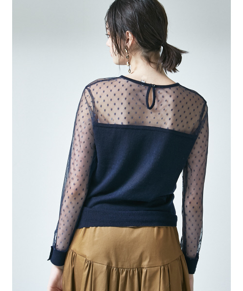 MYSELF ABAHOUSE（マイセルフアバハウス）の「【WEB限定】ドットチュールコンビニットプルオーバー（ニット/セーター・レディース・ブラック/ネイビー・SMALL/MEDIUM）」の17枚目の写真
