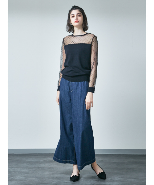 MYSELF ABAHOUSE（マイセルフアバハウス）の「【WEB限定】ドットチュールコンビニットプルオーバー（ニット/セーター・レディース・ブラック/ネイビー・SMALL/MEDIUM）」の20枚目の写真