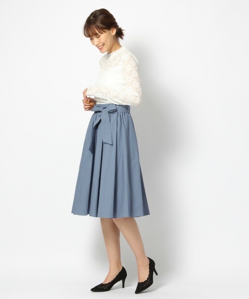 laboratory work（ラボラトリーワーク）の「ハイネックプリーツレースプルオーバー（Tシャツ/カットソー・レディース・ホワイト/ブラック・MEDIUM）」の7枚目の写真