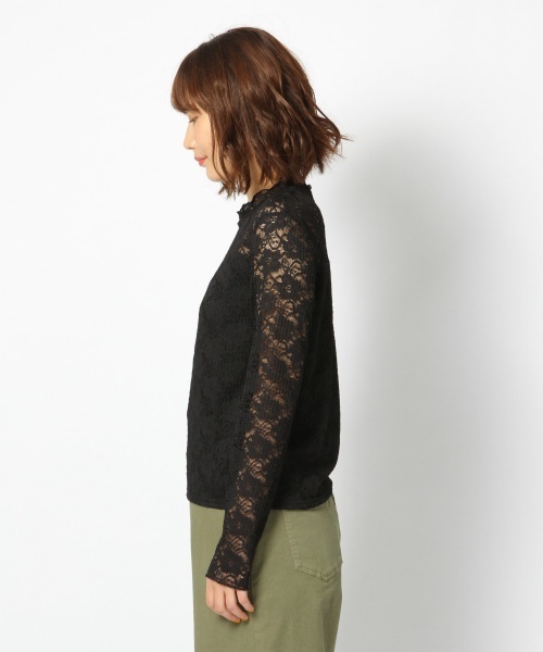 laboratory work（ラボラトリーワーク）の「ハイネックプリーツレースプルオーバー（Tシャツ/カットソー・レディース・ホワイト/ブラック・MEDIUM）」の9枚目の写真