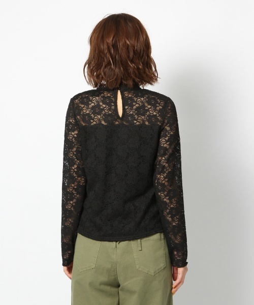 laboratory work（ラボラトリーワーク）の「ハイネックプリーツレースプルオーバー（Tシャツ/カットソー・レディース・ホワイト/ブラック・MEDIUM）」の10枚目の写真