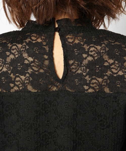 laboratory work（ラボラトリーワーク）の「ハイネックプリーツレースプルオーバー（Tシャツ/カットソー・レディース・ホワイト/ブラック・MEDIUM）」の11枚目の写真