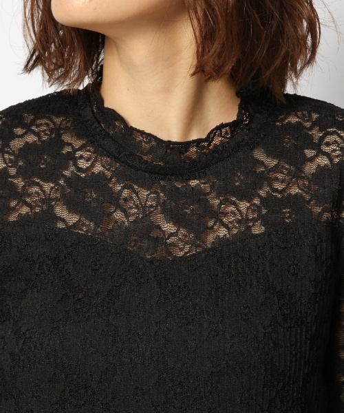 laboratory work（ラボラトリーワーク）の「ハイネックプリーツレースプルオーバー（Tシャツ/カットソー・レディース・ホワイト/ブラック・MEDIUM）」の13枚目の写真