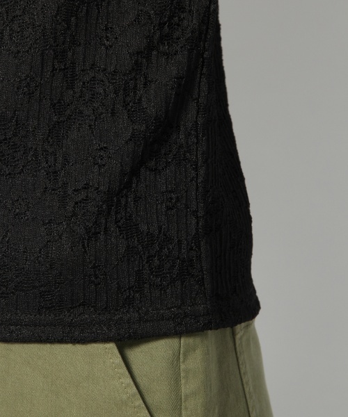 laboratory work（ラボラトリーワーク）の「ハイネックプリーツレースプルオーバー（Tシャツ/カットソー・レディース・ホワイト/ブラック・MEDIUM）」の15枚目の写真