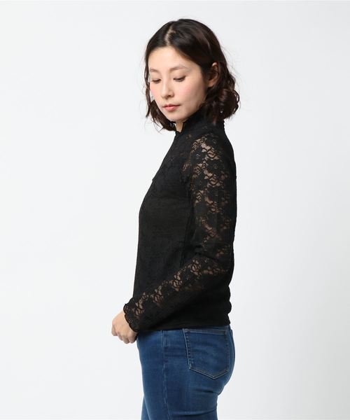 laboratory work（ラボラトリーワーク）の「ハイネックプリーツレースプルオーバー（Tシャツ/カットソー・レディース・ホワイト/ブラック・MEDIUM）」の19枚目の写真