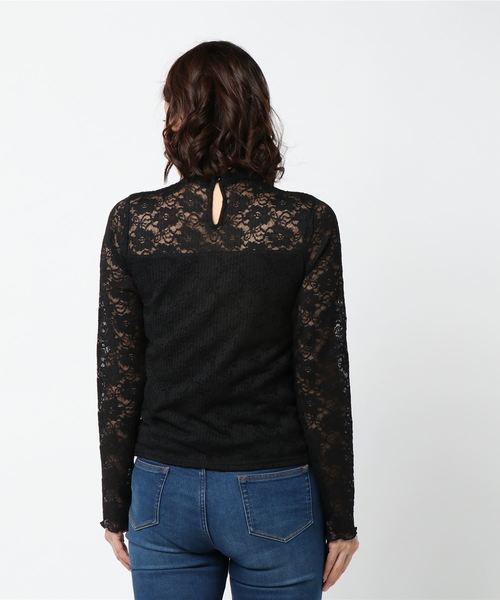 laboratory work（ラボラトリーワーク）の「ハイネックプリーツレースプルオーバー（Tシャツ/カットソー・レディース・ホワイト/ブラック・MEDIUM）」の20枚目の写真