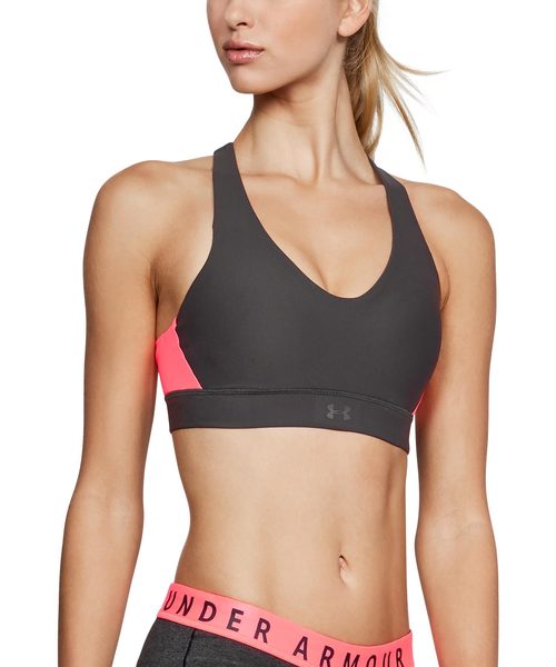 UNDER ARMOUR（アンダーアーマー）の「レディース スポーツブラミッドインパクト / ヴァニッシュMidブラ（スポーツブラ・レディース・ブラック/グレー/ダークグリーン/エメラルド/ブルー/ブラック×ホワイト/ピンク・M/L/S/XL/MD/SM/LG）」の4枚目の写真