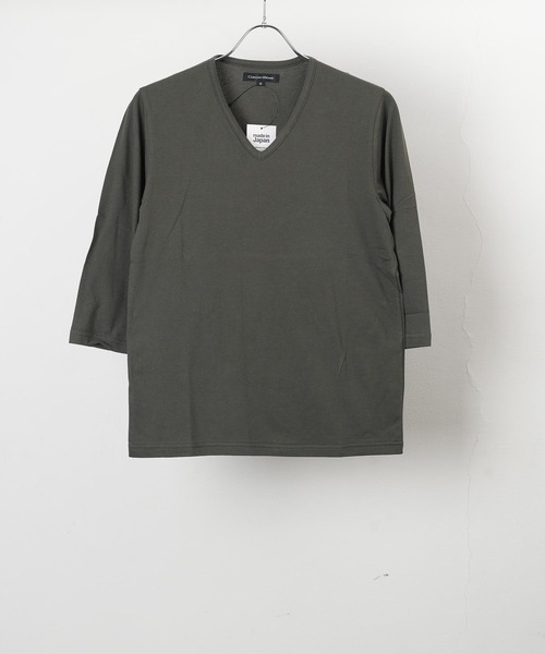 garsonwave(ギャルソンウェーブ)の「日本製七分袖カットソー(GW)(Tシャツ/カットソー・メンズ・ライトグレー/ネイビー/ブルー/ホワイト/ブラック/レッド/チャコール/ワイン/カーキ/スモークピンク/サックスブルー・LL/S/M/L)」の6枚目の写真
