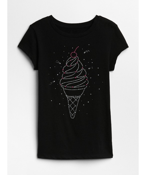 GAP（ギャップ）の「Gap メタリック グラフィックTシャツ（Tシャツ/カットソー・キッズ・ホワイト系その他2/ピンク/パープル/ホワイト系その他/スモークピンク/ブラック/ライトブルー/オフホワイト・120cm/160cm/140cm/110cm/130cm/150cm）」の5枚目の写真