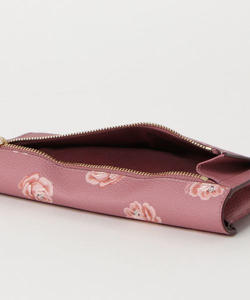 COACH 財布 ソフト ウォレット ウィズ ローズ プリント COACH（コーチ）の「【コーチ】ソフト ウォレット ウィズ ローズ