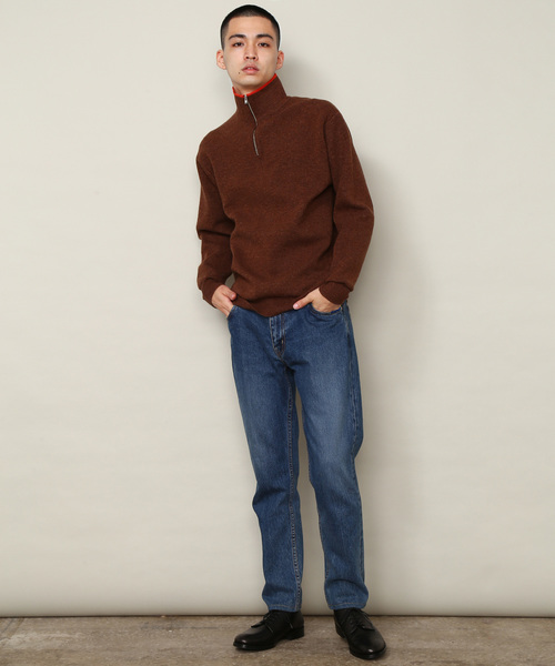 ADAM ET ROPE'（アダムエロペ）の「トラックハーフジップニットプルオーバー（ニット/セーター・メンズ・ダークブラウン/グレー・M/L）」の4枚目の写真