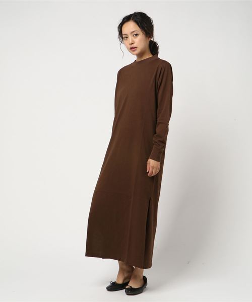 LOWRYS FARM（ローリーズファーム）の「モックネックワンピース　811324（ワンピース・レディース・ブラウン/オフホワイト/ブラック/カーキ・FREE）」の8枚目の写真