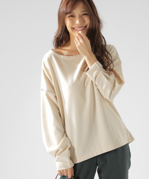 BAYFLOW(ベイフロー)の「ハイショクステッチプルオーバー(シャツ/ブラウス・レディース・ブラック/ダークグリーン/ナチュラル・SMALL/MEDIUM)」の2枚目の写真