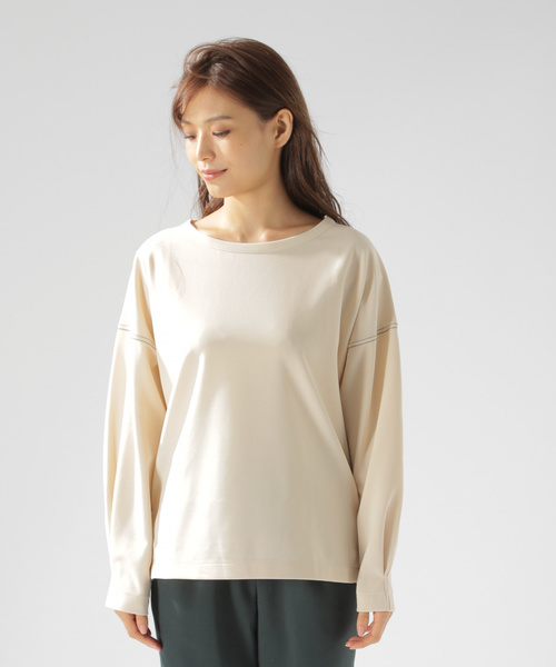 BAYFLOW(ベイフロー)の「ハイショクステッチプルオーバー(シャツ/ブラウス・レディース・ブラック/ダークグリーン/ナチュラル・SMALL/MEDIUM)」の9枚目の写真