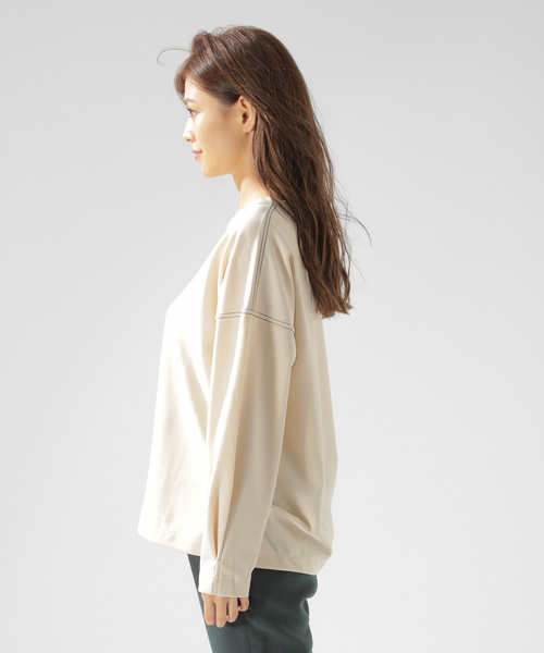 BAYFLOW(ベイフロー)の「ハイショクステッチプルオーバー(シャツ/ブラウス・レディース・ブラック/ダークグリーン/ナチュラル・SMALL/MEDIUM)」の10枚目の写真