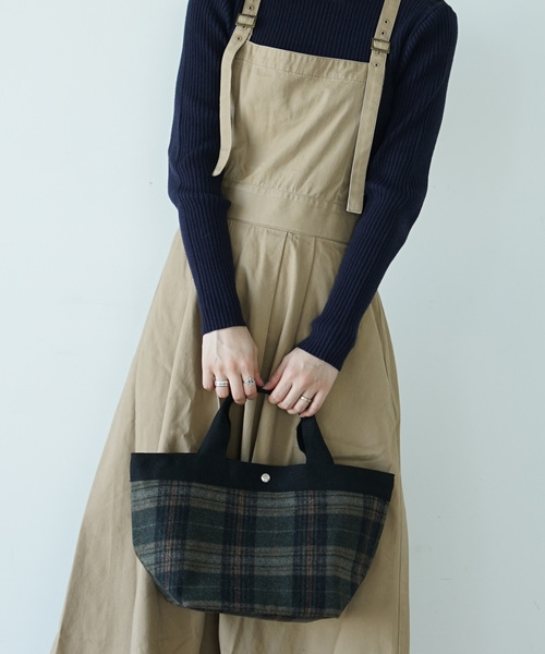Earth Music Ecology アースミュージックアンドエコロジー の チェック柄テープハンドルトートm トートバッグ Wear