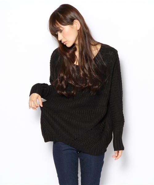 one after another NICE CLAUP（ワンアフターアナザーナイスクラップ）の「【ナイスクラップ】噴水プルオーバー（ニット/セーター・レディース・ブラック/ホワイト系その他/アイボリー・FREE）」の5枚目の写真