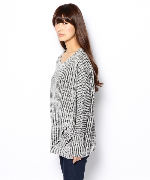 one after another NICE CLAUP（ワンアフターアナザーナイスクラップ）の「【ナイスクラップ】噴水プルオーバー（ニット/セーター・レディース・ブラック/ホワイト系その他/アイボリー・FREE）」の7枚目の写真