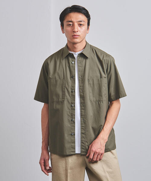 UNITED ARROWS（ユナイテッドアローズ）の「＜UNITED ARROWS＞ ダブルポケット レギュラーカラー ショートスリーブシャツ†（シャツ/ブラウス・メンズ・ベージュ/ネイビー/ケリー/ナチュラル・XL/L/M/S）」の4枚目の写真