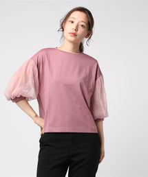 POU DOU DOU | ドットチュールボリューム袖プルオーバー(Tシャツ/カットソー)