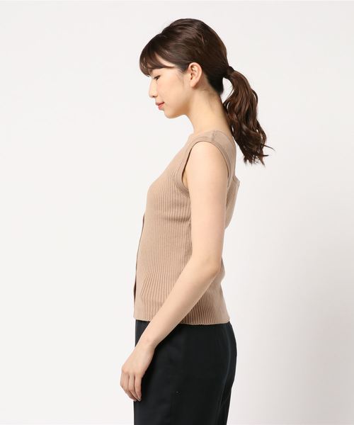 LOWRYS FARM(ローリーズファーム)の「スーピマリブノースリーブ 828800(Tシャツ/カットソー・レディース・ブラック/ベージュ/オフホワイト/カーキ・MEDIUM/LARGE)」の5枚目の写真