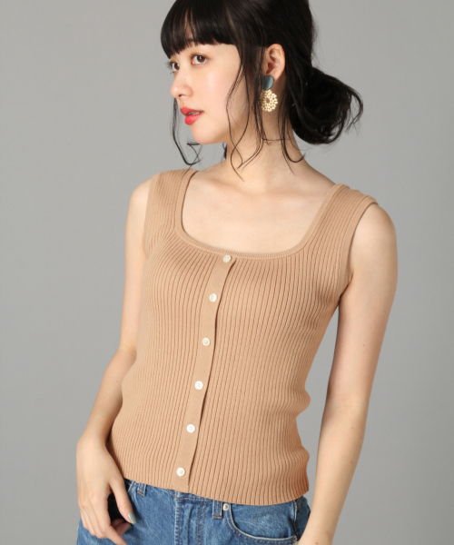 LOWRYS FARM(ローリーズファーム)の「スーピマリブノースリーブ 828800(Tシャツ/カットソー・レディース・ブラック/ベージュ/オフホワイト/カーキ・MEDIUM/LARGE)」の3枚目の写真