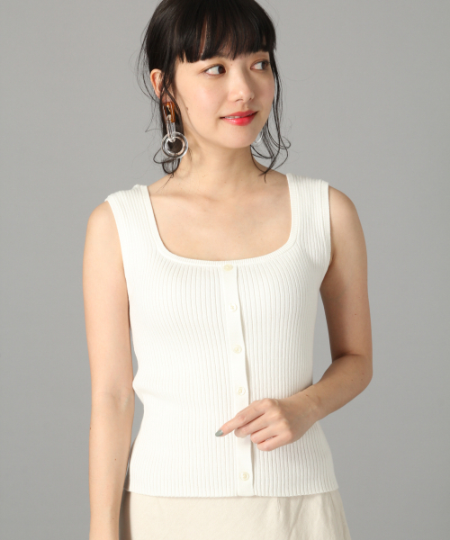 LOWRYS FARM(ローリーズファーム)の「スーピマリブノースリーブ 828800(Tシャツ/カットソー・レディース・ブラック/ベージュ/オフホワイト/カーキ・MEDIUM/LARGE)」の2枚目の写真