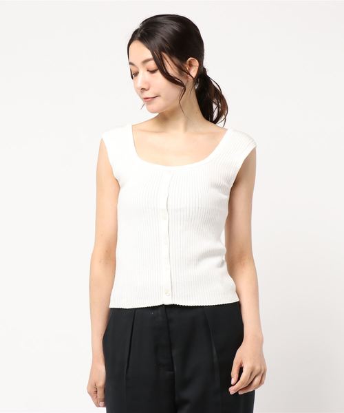 LOWRYS FARM(ローリーズファーム)の「スーピマリブノースリーブ 828800(Tシャツ/カットソー・レディース・ブラック/ベージュ/オフホワイト/カーキ・MEDIUM/LARGE)」の15枚目の写真