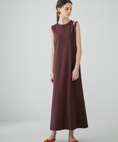 PUBLIC TOKYO(パブリックトウキョウ)の「スリットノースリマキシワンピース(ワンピース・レディース・グリーン/ブラウン/ピンク/ダークブラウン・FREE)」の3枚目の写真