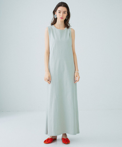 PUBLIC TOKYO(パブリックトウキョウ)の「スリットノースリマキシワンピース(ワンピース・レディース・グリーン/ブラウン/ピンク/ダークブラウン・FREE)」の5枚目の写真