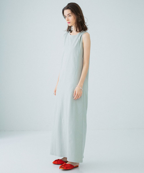 PUBLIC TOKYO(パブリックトウキョウ)の「スリットノースリマキシワンピース(ワンピース・レディース・グリーン/ブラウン/ピンク/ダークブラウン・FREE)」の9枚目の写真