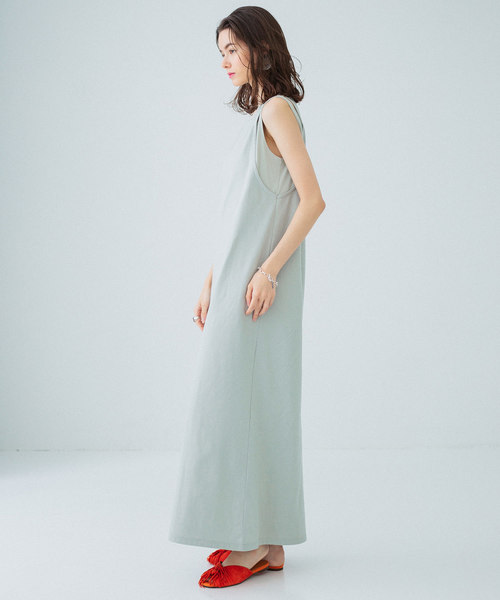 PUBLIC TOKYO(パブリックトウキョウ)の「スリットノースリマキシワンピース(ワンピース・レディース・グリーン/ブラウン/ピンク/ダークブラウン・FREE)」の8枚目の写真