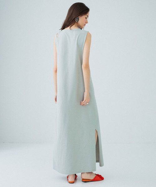 PUBLIC TOKYO(パブリックトウキョウ)の「スリットノースリマキシワンピース(ワンピース・レディース・グリーン/ブラウン/ピンク/ダークブラウン・FREE)」の12枚目の写真